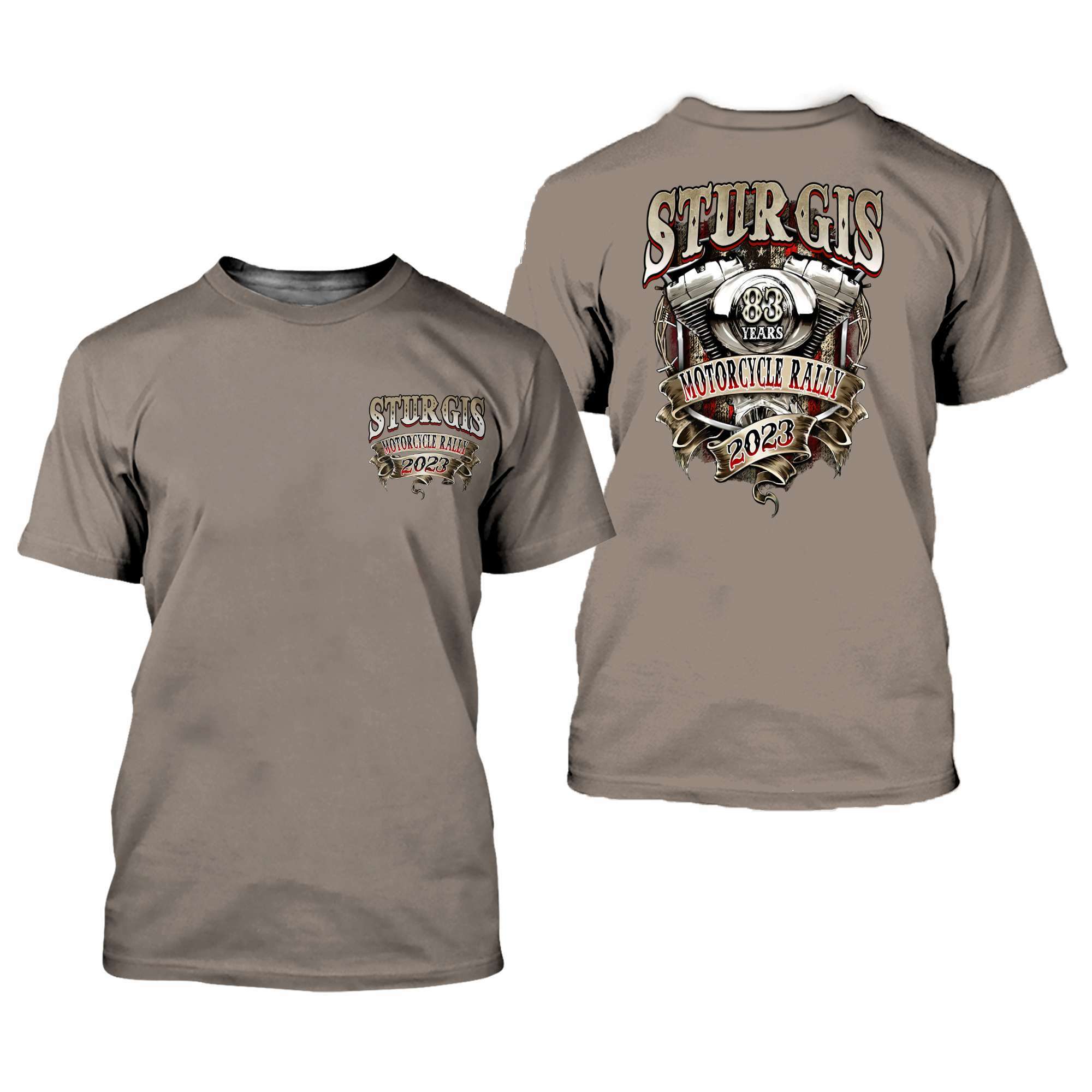 2023 Sturgis Motorcycle Rally Rustic Ribboned Engine T-Shirt ...